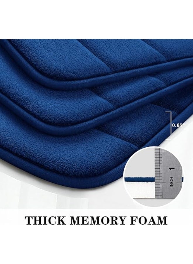 MIXSNOW Memory Foam Bathroom Rug Set, 3 Piece, Non Slip, Extra Soft, Absorbent Bath Mats, Machine Washable - Image 3